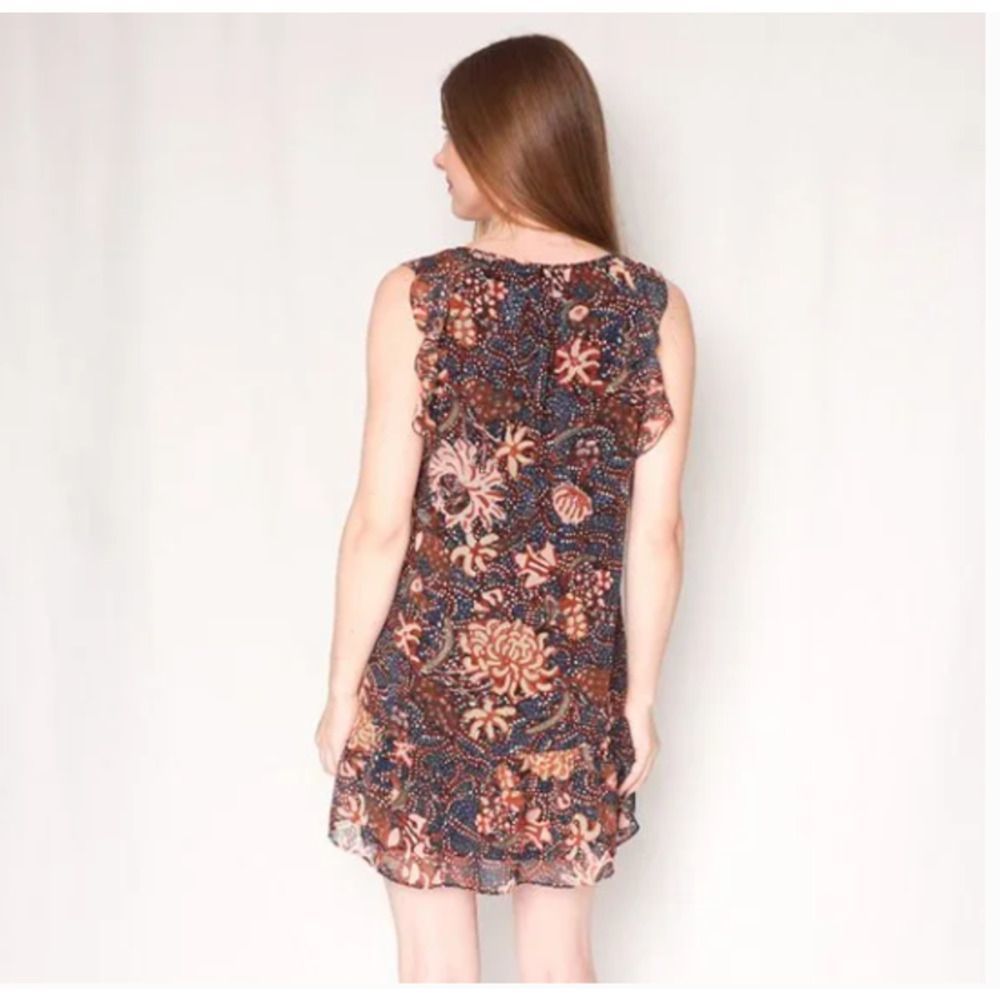 MADEWELL Floral Print Mini Ruffle Dress- Size 2